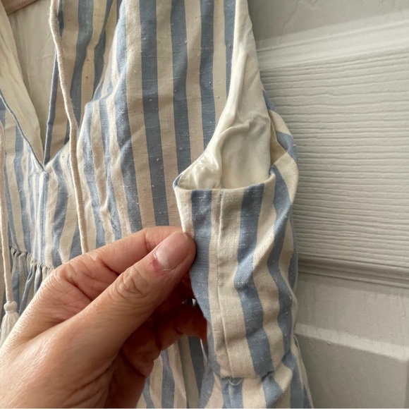 Sezane Arielle dress blue white stripe size 38 - Picture 7 of 10